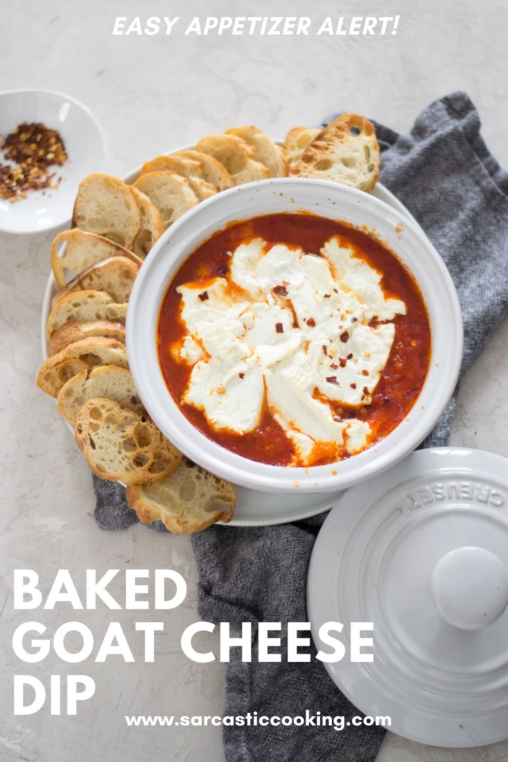 baked goat cheese dip _ sarcastic cooking