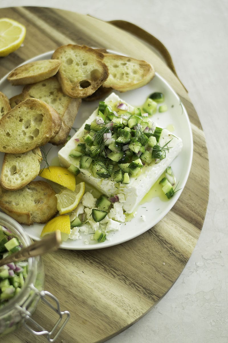 Cucumber, Dill, and Feta BRuschetta | Sarcastic Cooking