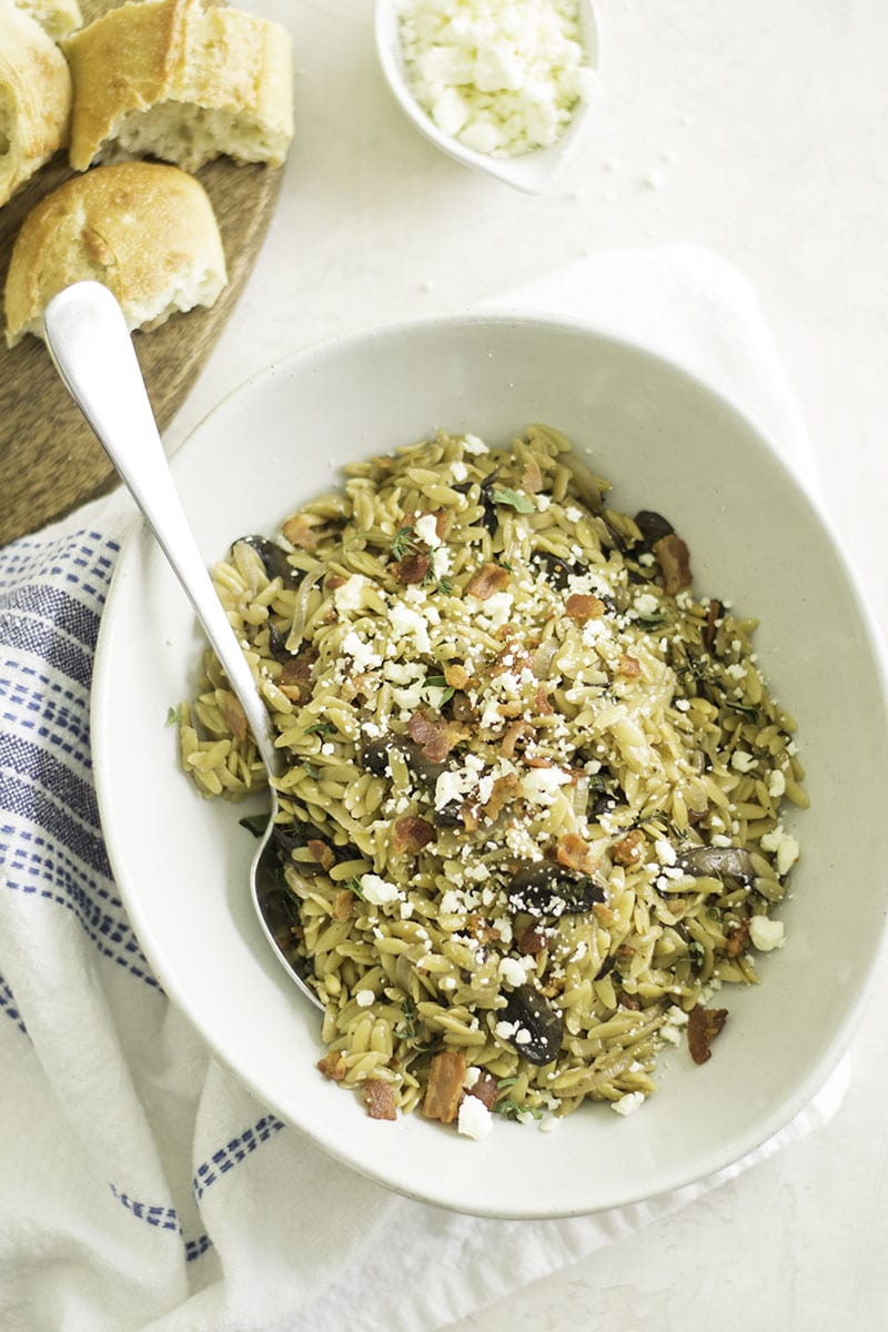 Instant Pot Bacon, Caramelized Onion, & Mushroom Orzo | sarcastic Cooking