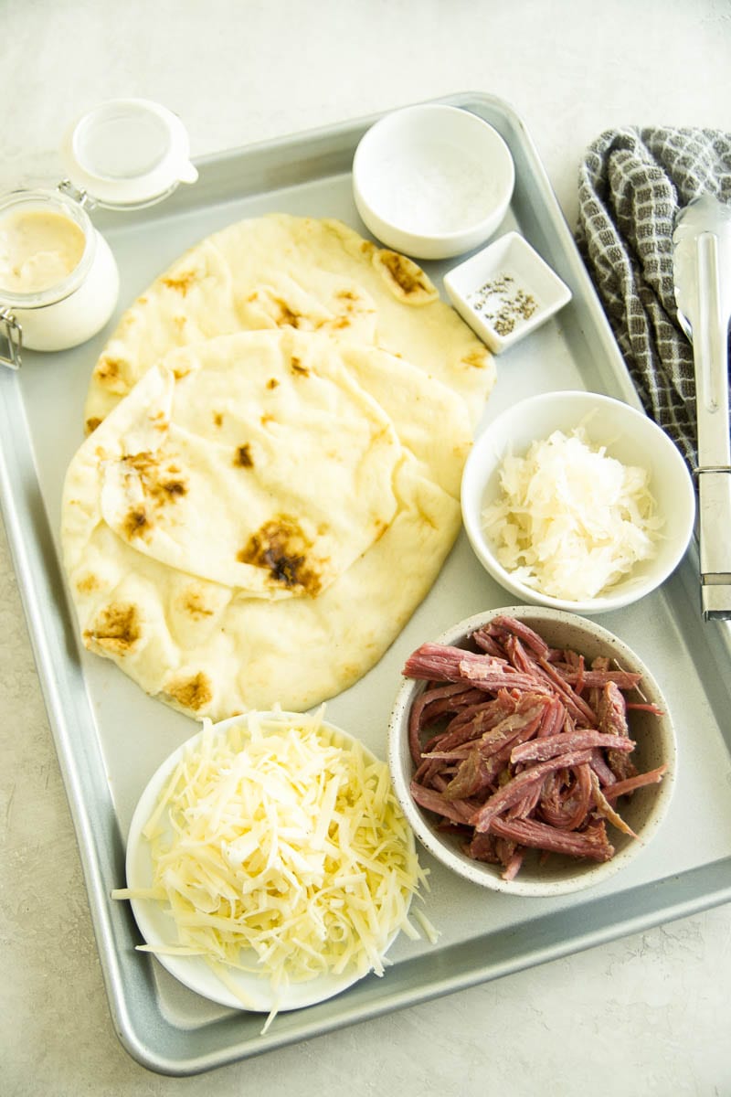 Grilled Reuben Flatbread Pizza Prep | Sarcastic Cooking