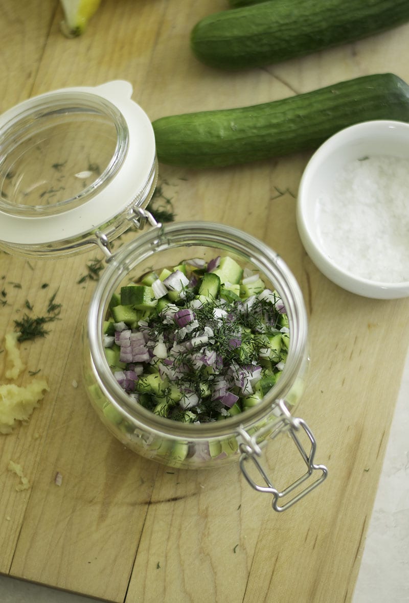 cucumber dill feta bruschetta | sarcastic cooking
