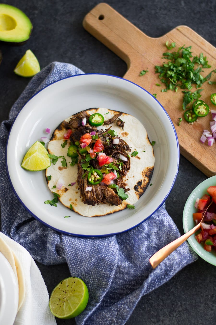Mole Poblano Carnitas - Instant Pot shredded pork with poblano peppers and easy mole sauce | Sarcastic Cooking
