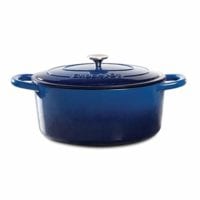 Crock Pot Artisan Enameled Cast Iron 7-Quart Oval Dutch Oven, Sapphire Blue