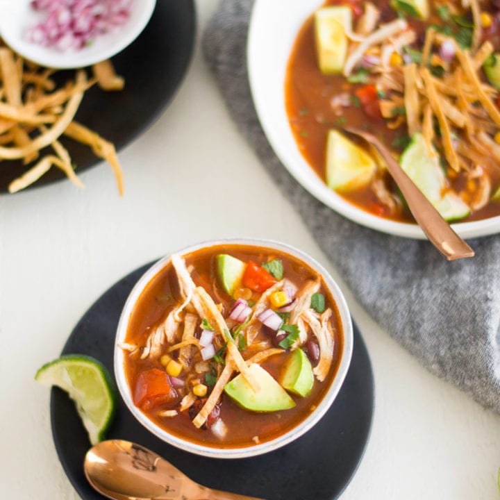 Avocado Lime Chicken Tortilla Soup | Sarcastic Cooking