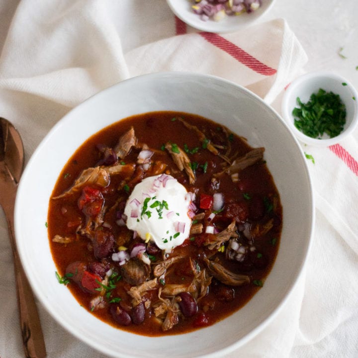 Harissa Pork Chili (slow cooker and Instant Pot recipes) | Sarcastic Cooking
