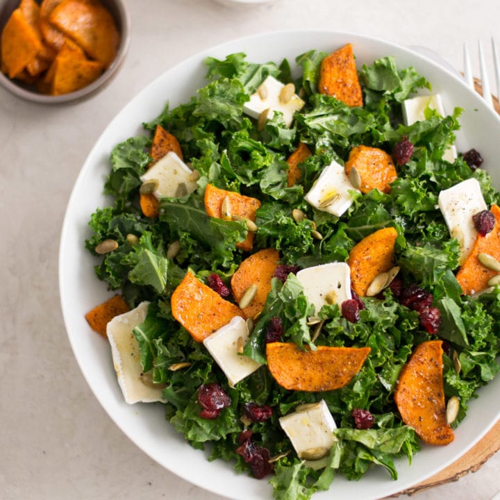 Kale, Sweet Potato, and Brie Salad | Sarcastic Cooking