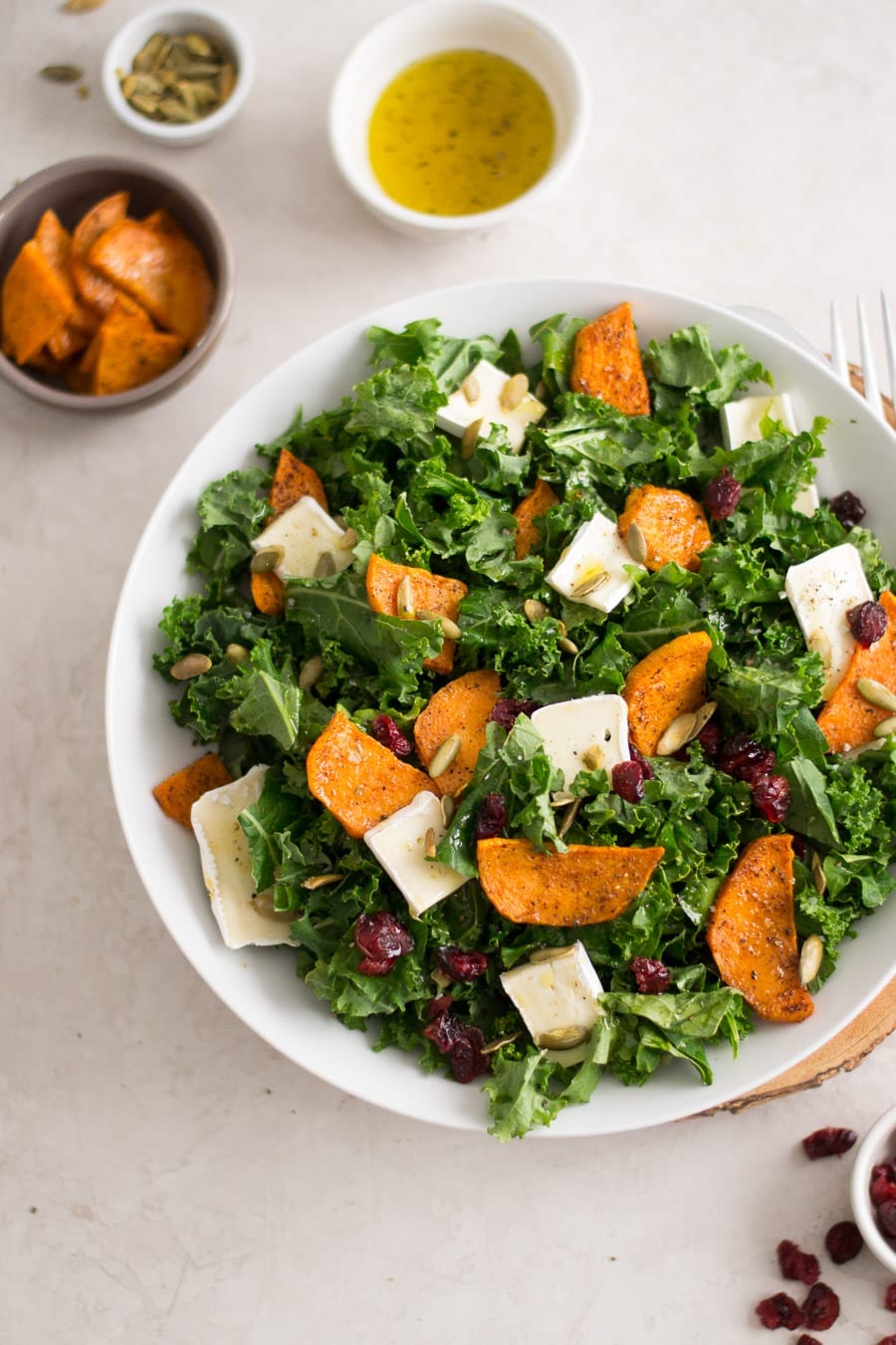 Kale, Sweet Potato, and Brie Salad | Sarcastic Cooking