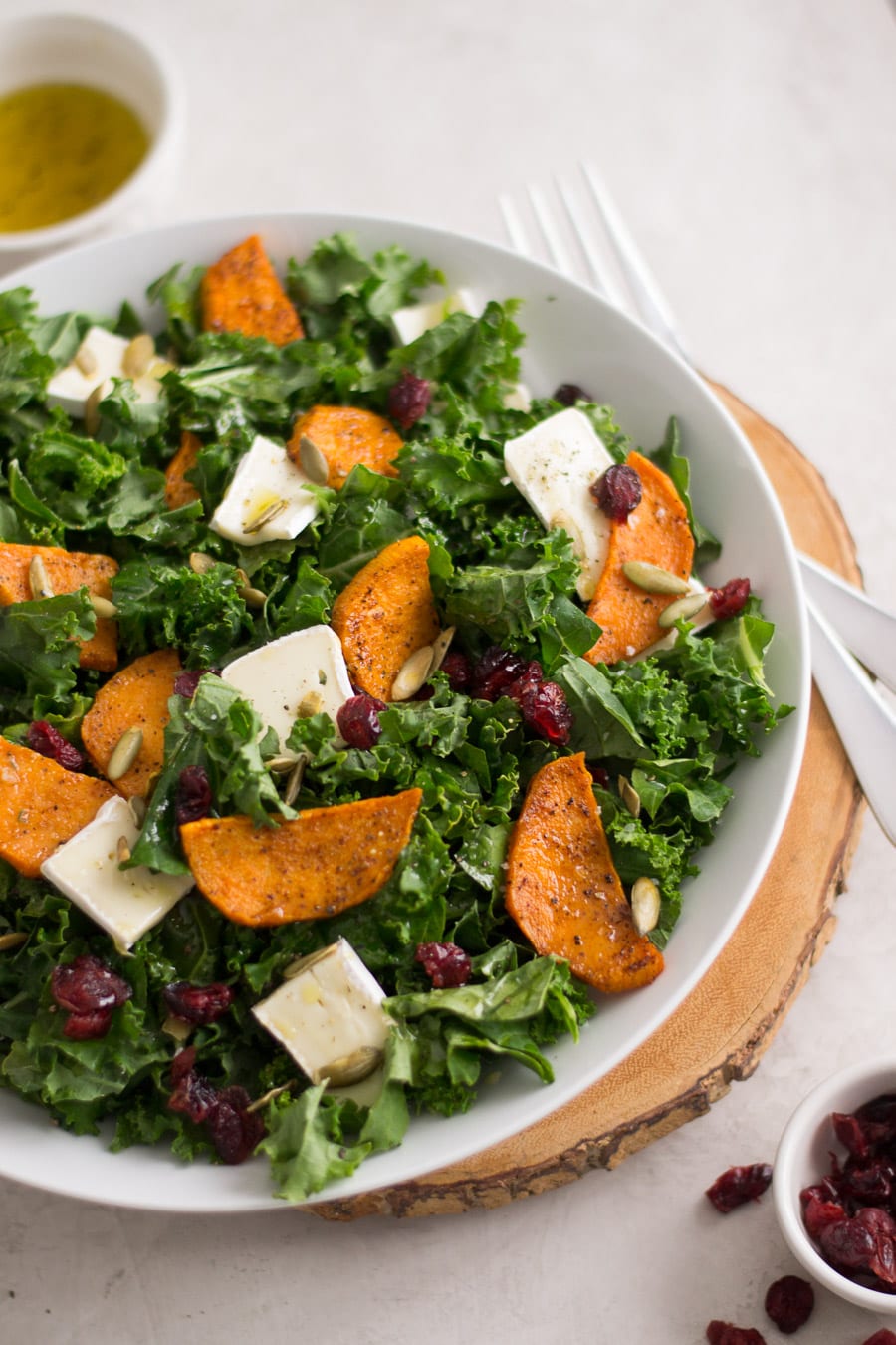kale, sweet potato, and brie salad | sarcastic cooking