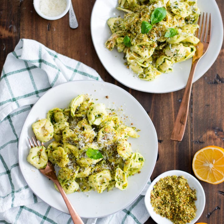 Meyer Lemon, Spinach, Pistachio Pesto Tortellini | Sarcastic Cooking