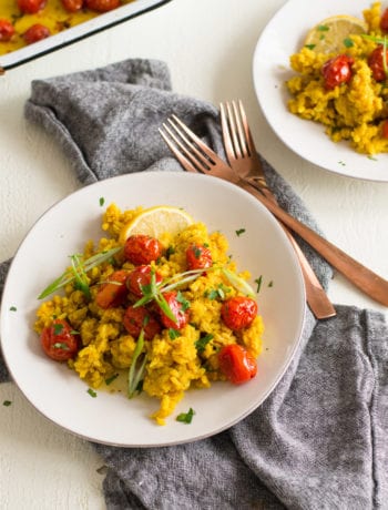 Smoky Turmeric Rice and Lentils with Roasted Tomatoes | Sarcastic Cooking