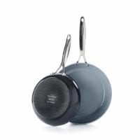 GreenPan CC000672-001 Valencia Pro Hard Anodized 100% Toxin-Free Healthy Ceramic Nonstick Metal Utensil/Dishwasher/Oven Safe 8 & 10-Inch Frypan Set 2-Piece Grey