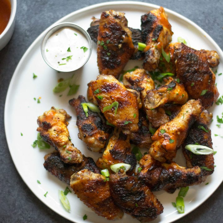 Beer Brined Grilled Buffalo Chicken Wings - Sarcastic Cooking