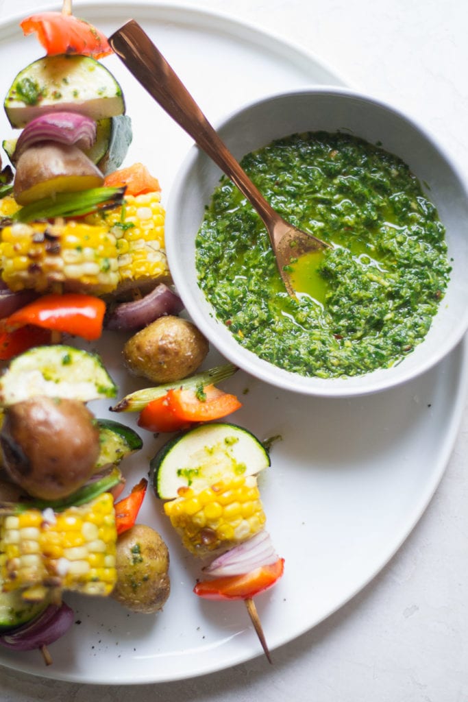 Vegetable Skewers with Zhoug | Sarcastic Cooking