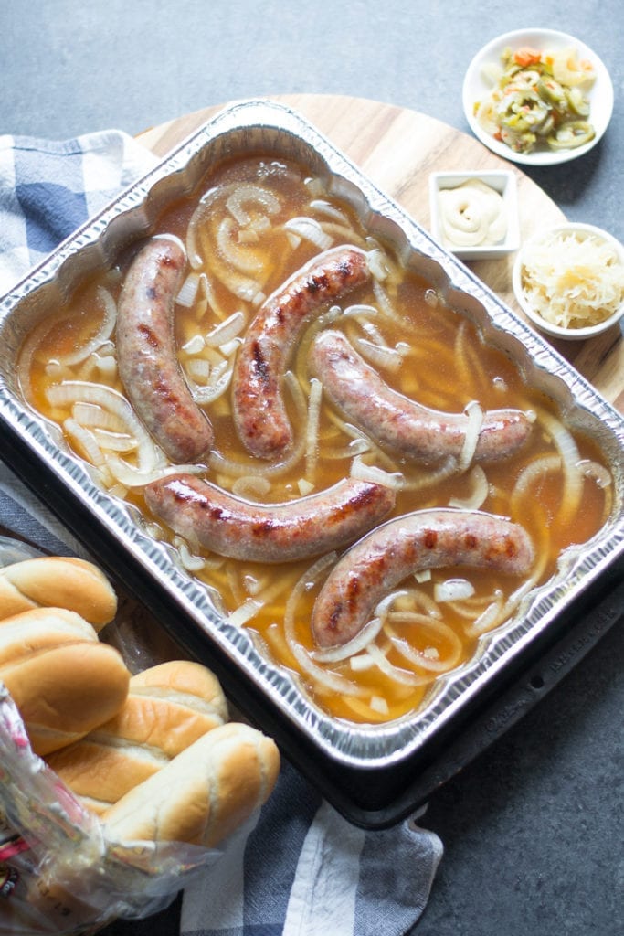 Easy Grilled Beer Brats and Caramelized Onions | Sarcastic Cooking