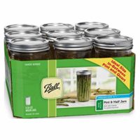 Ball Glass Mason Jar with Lid and Band, Wide Mouth, 24 Ounces, 9 Count