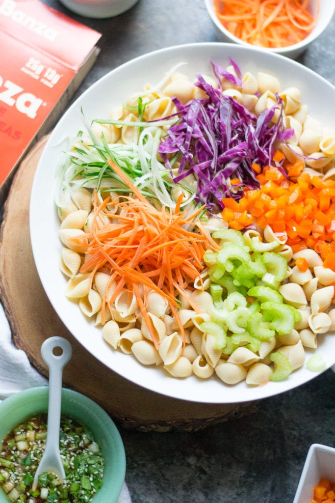 Asian Kimchi Pasta Salad | Sarcastic Cooking