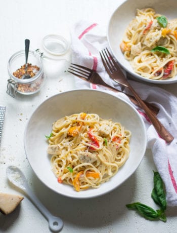 Creamy Instant Pot Chicken and Roasted Red Pepper Spaghetti | Sarcastic Cooking #instantpot
