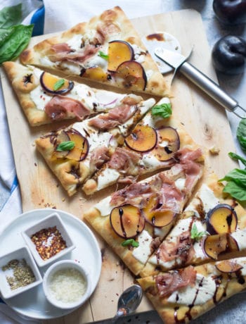 Plum, Prosciutto, & Mozzarella Pizza | Sarcastic Cooking