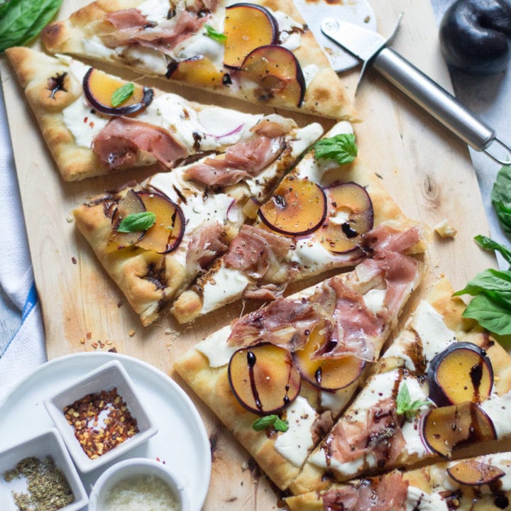 Plum, Prosciutto, & Mozzarella Pizza | Sarcastic Cooking