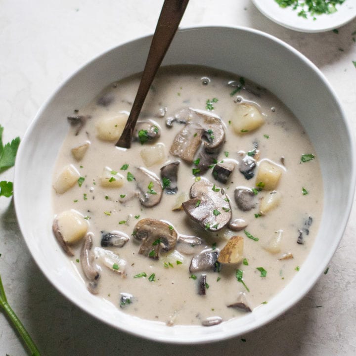 creamy mushroom and potato soup | sarcastic cooking