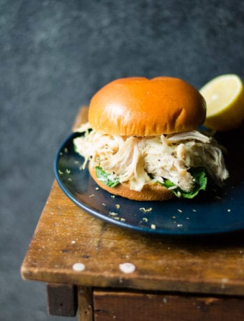 Slow Cooker Lemon Garlic Chicken Sandwiches | sarcastic Cooking