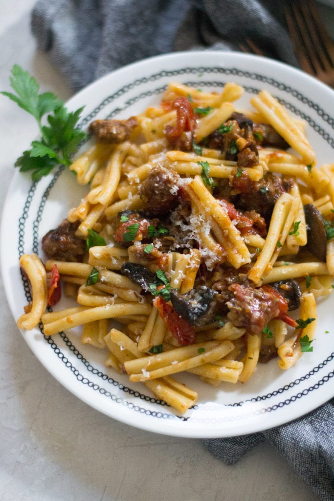 Rustic Mushroom and Sausage Pasta | Sarcastic Cooking