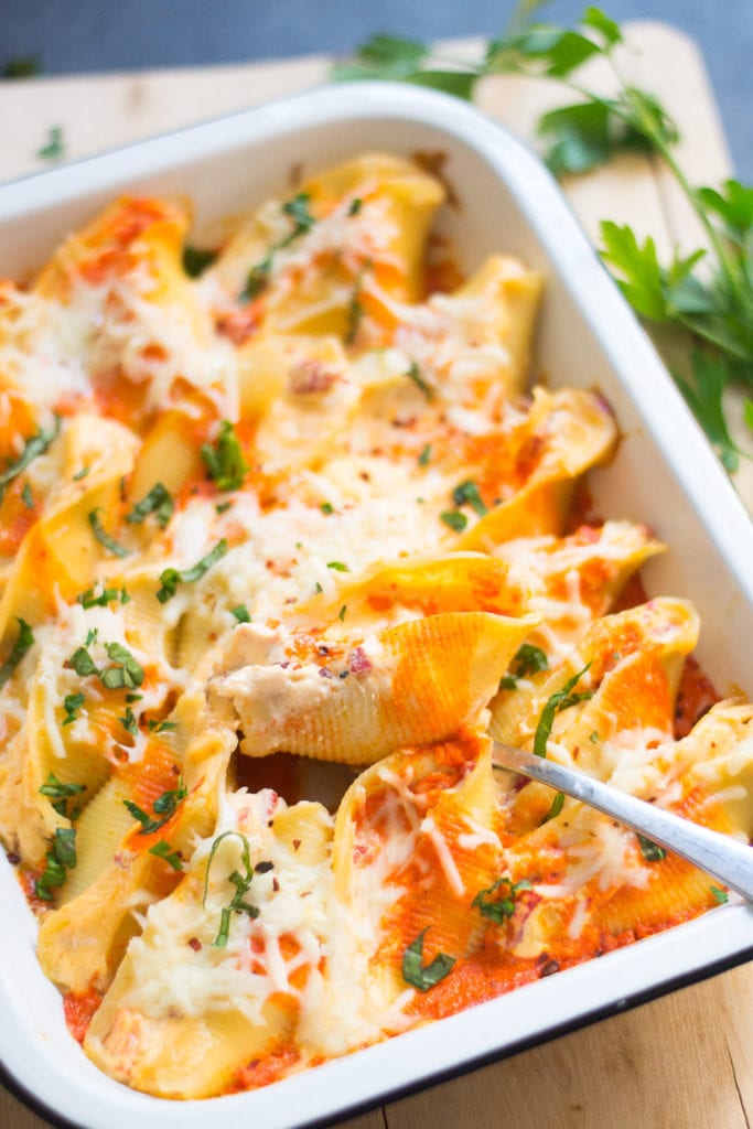 Red Pepper Stuffed Shells | Sarcastic Cooking