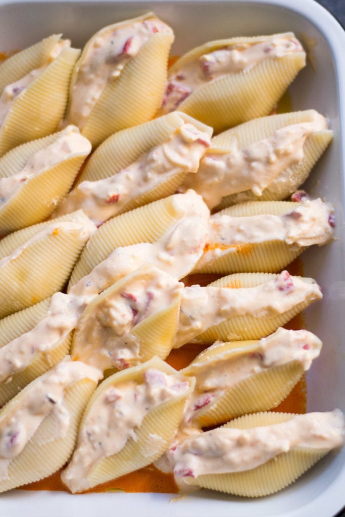 Roasted Red Pepper Stuffed Shell Assembly | Sarcastic Cooking