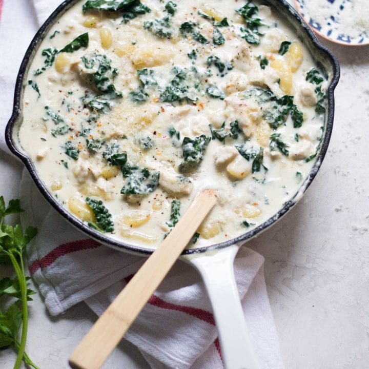 One Pot Creamy Chicken Gnocchi with Kale | Sarcastic Cooking