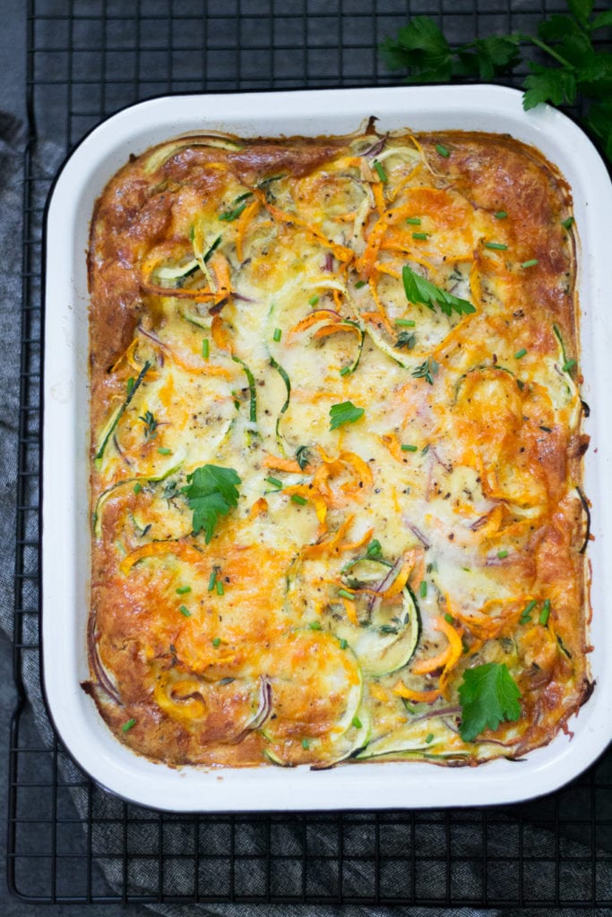 Spiralized Veggie Breakfast Casserole | Sarcastic Cooking