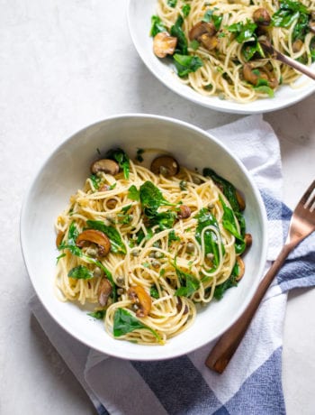 Spinach and Mushroom Piccata Pasta | Sarcastic Cooking