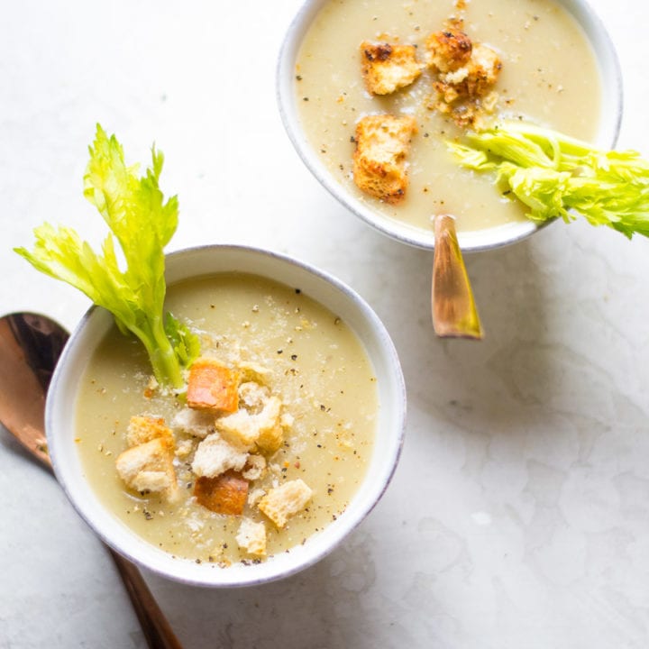 Slow Cooker Dairy Free Creamy Celery Soup | Sarcastic Cooking