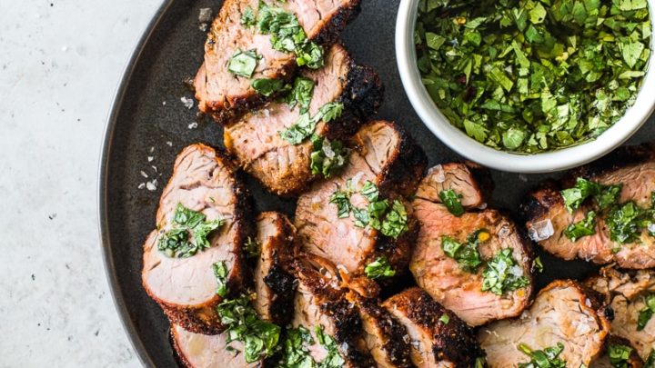 Image for Grilled Pork Tenderloin with Easy Herb Sauce