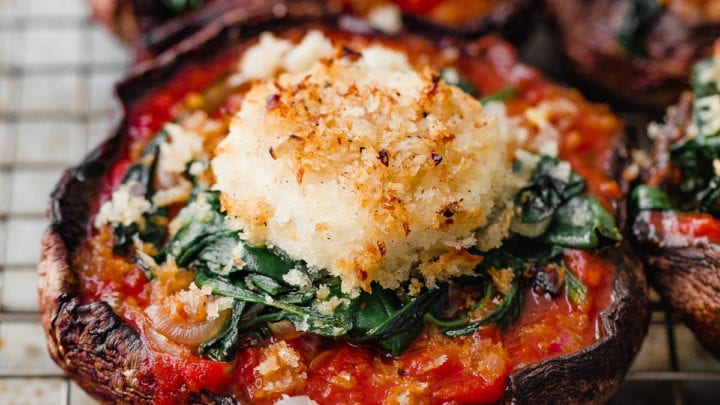 Image for Stuffed Portobello Mushrooms with Crispy Goat Cheese