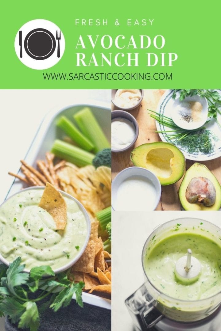 easy avocado ranch dip and salad dressing | sarcastic cooking