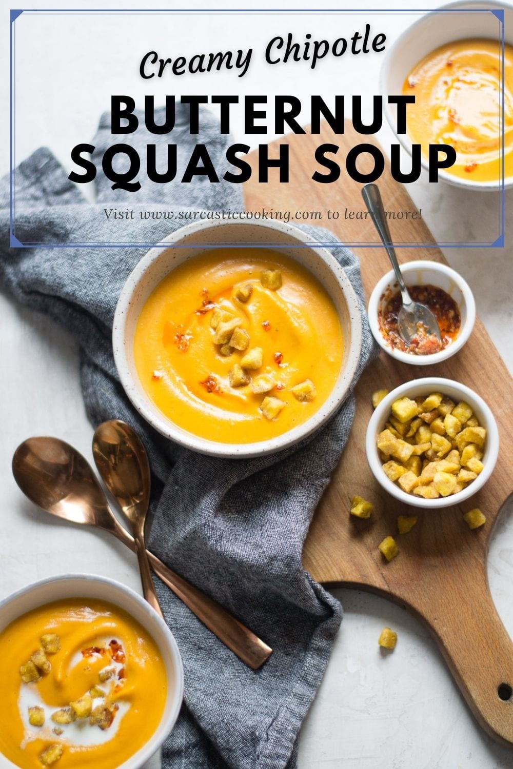 Creamy Chipotle Butternut Squash Soup | Sarcastic Cooking