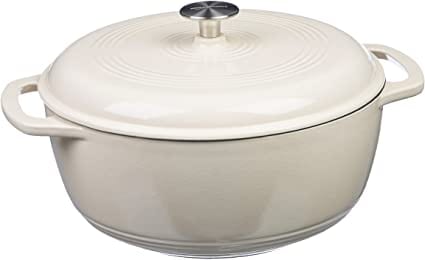 AmazonBasics Enameled Cast Iron Dutch Oven - 6-Quart, White