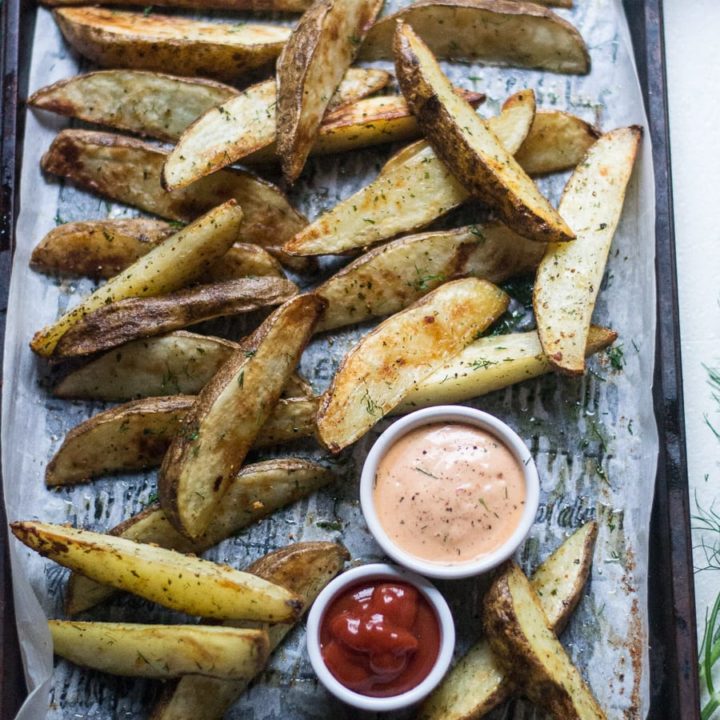 Baked Dill Ranch Potato Wedges - Sarcastic Cooking