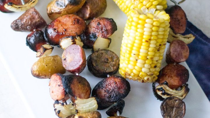 Easy Grilled Kielbasa and Potato Skewers | Sarcastic Cooking