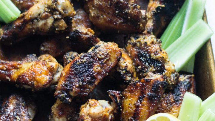 Grilled Lemon Pepper Garlic Parm Wings | Sarcastic Cooking