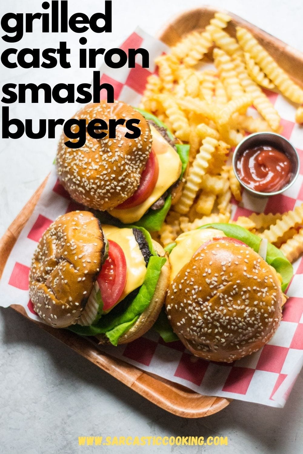 Smash Burgers Cooked on the Grill in a Cast Iron Skillet | Sarcastic Cooking