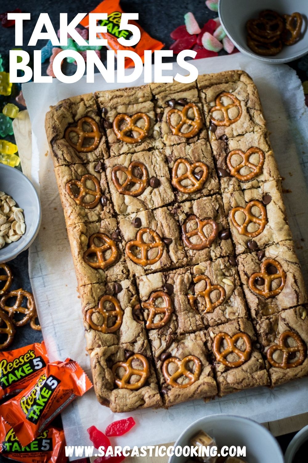 Take 5 Candy Bar Blondies | Sarcastic Cooking