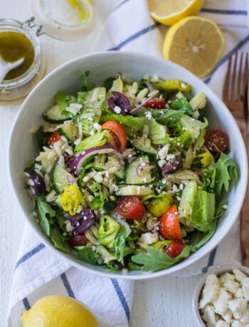 Lemon and Orzo Greek Salad - Sarcastic Cooking