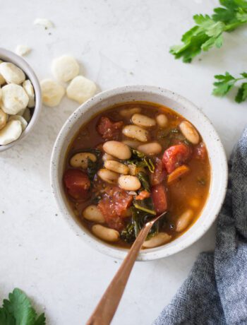 White Bean and Kale Tomato Soup | Sarcastic Cooking