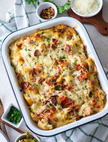 Pepperoni Pizza Strata | Sarcastic Cooking