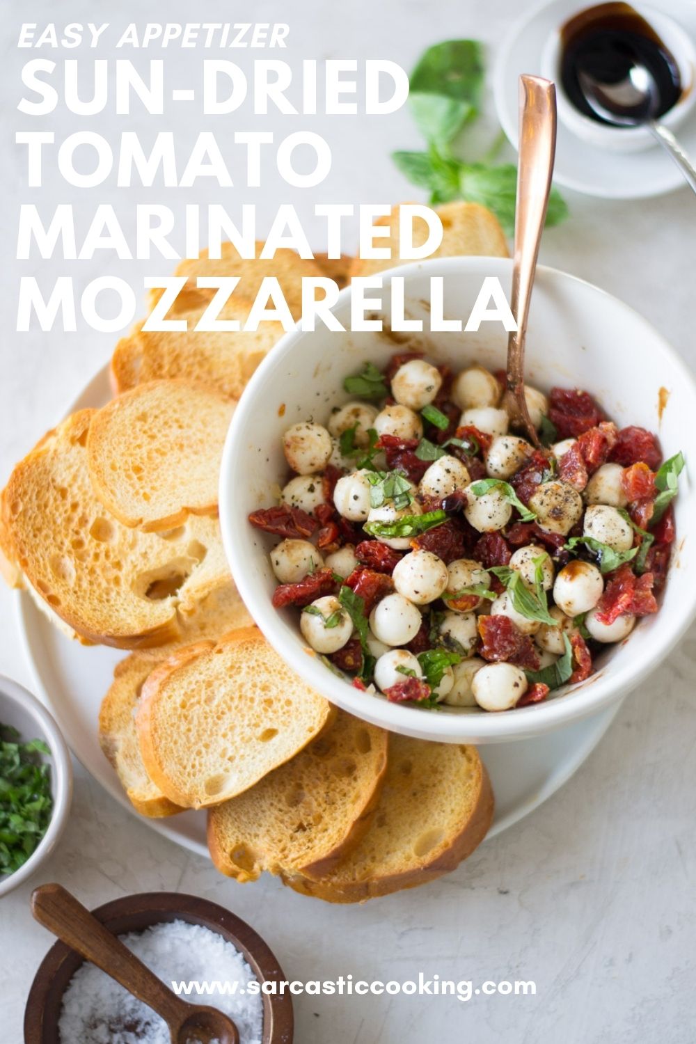 Sun-Dried Tomato Marinated Mozzarella | Sarcastic Cooking
