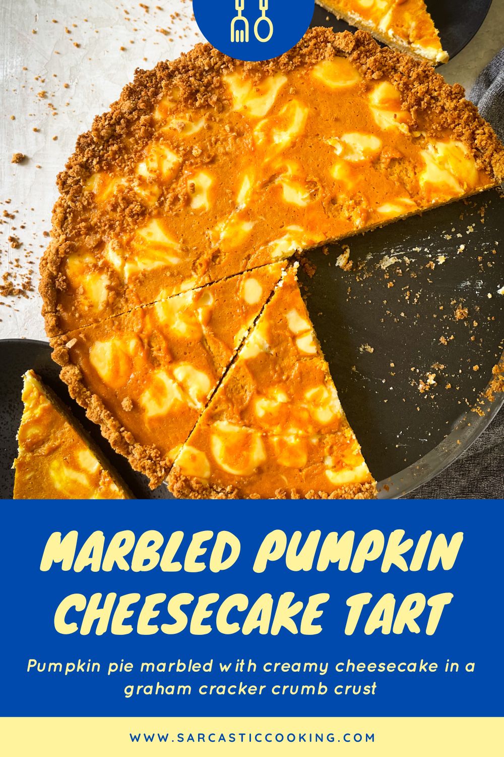 Marbled Pumpkin Cheesecake Tart | Sarcastic Cooking