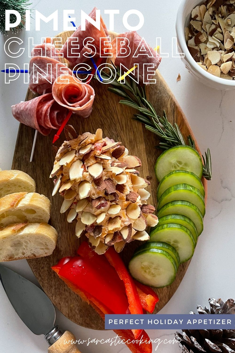 Pimento Cheeseball Pinecone | Sarcastic Cooking