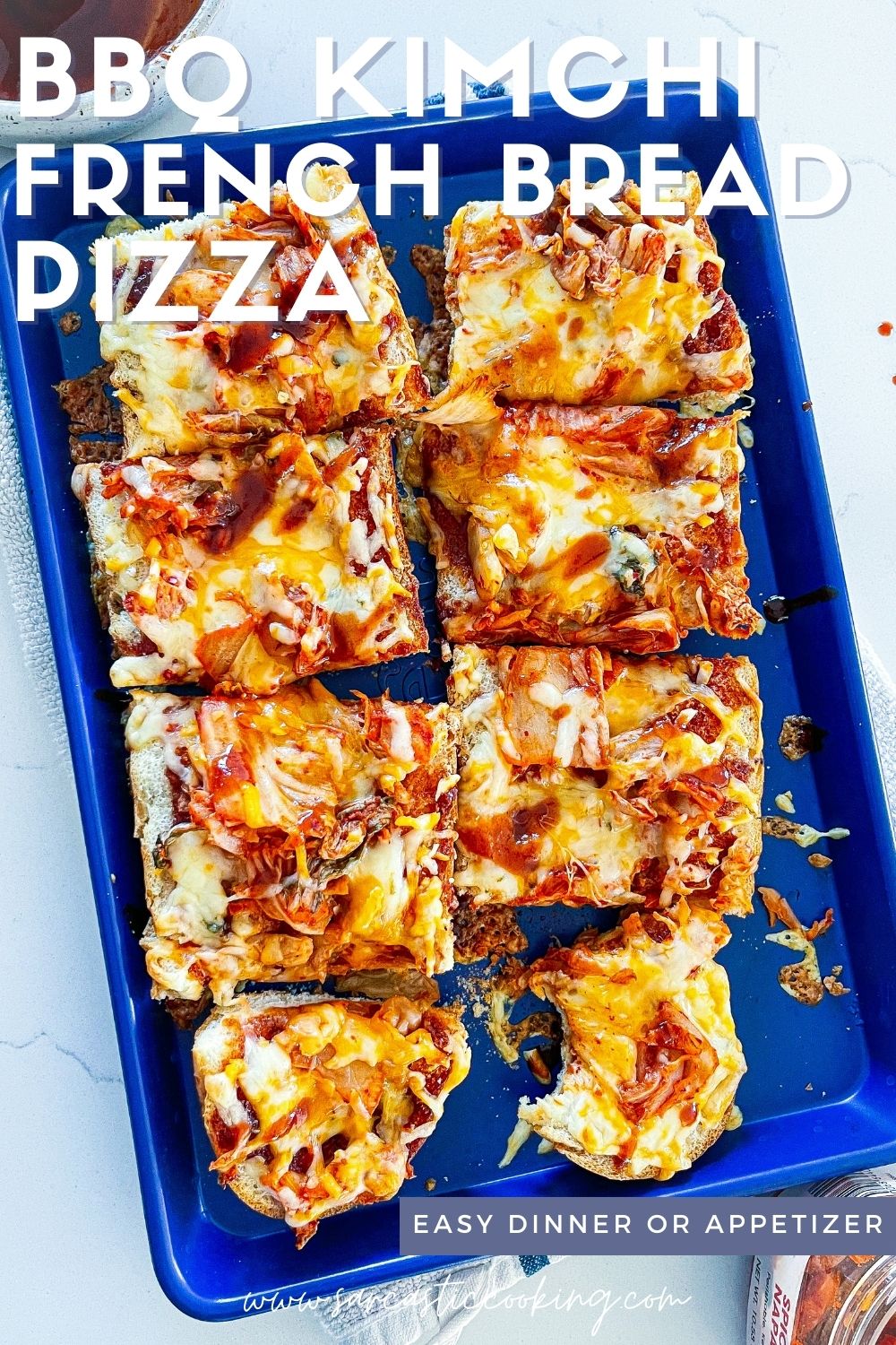 BBQ Kimchi French Bread Pizza - Sarcastic Cooking