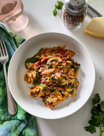 one pot creamy tomato orzo- sarcastic cooking